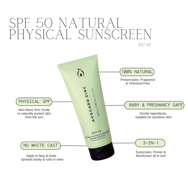 SPF 50 Natural Physical Sunscreen CLEAR